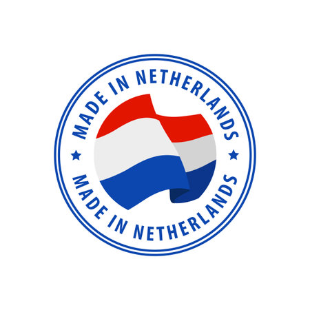 Made in Netherlands stamp, sticker. Vector illustration.のイラスト素材