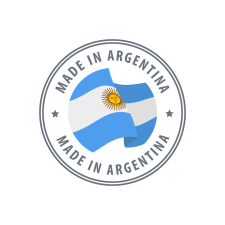 Made in Argentina stamp, sticker. Vector illustration.のイラスト素材
