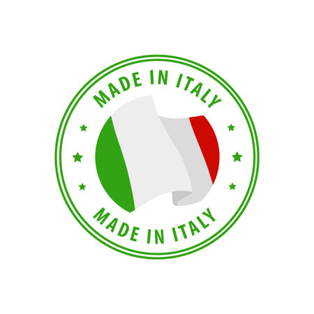 Made in Italy stamp, sticker. Vector illustration.のイラスト素材