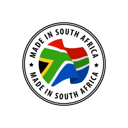 Made in South Africa stamp, sticker. Vector illustration.のイラスト素材