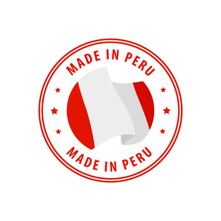 Made in Peru stamp, sticker. Vector illustration.のイラスト素材