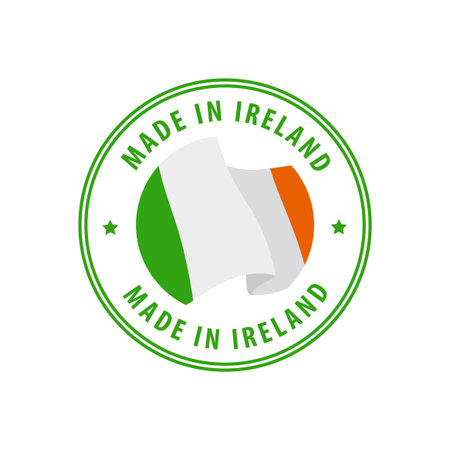 Made in Ireland stamp, sticker. Vector illustration.のイラスト素材