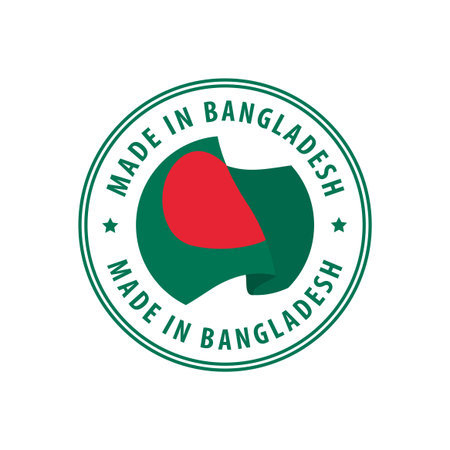 Made in Bangladesh stamp, sticker. Vector illustration.のイラスト素材