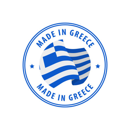 Made in Greece stamp, sticker. Vector illustration.のイラスト素材