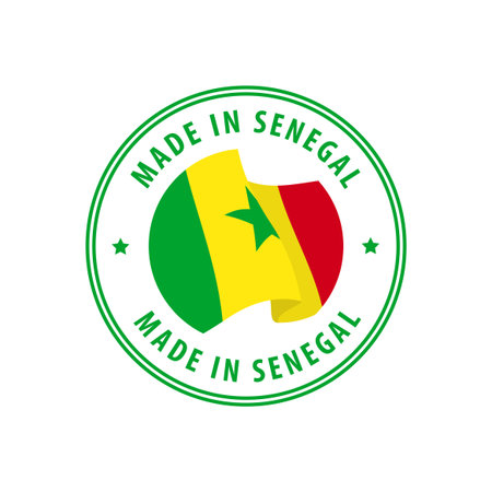 Made in Senegal stamp, sticker. Vector illustration.のイラスト素材