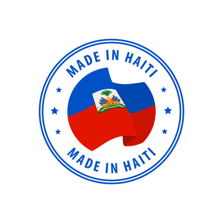 Made in Haiti stamp, sticker. Vector illustration.のイラスト素材