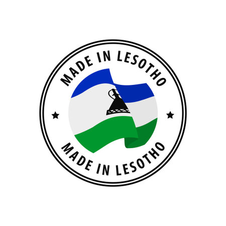 Made in Lesotho stamp, sticker. Vector illustration.のイラスト素材