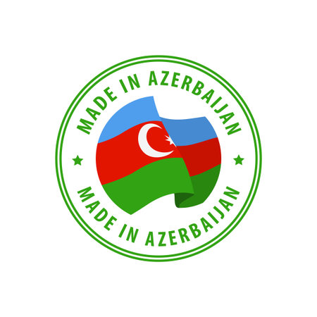Made in Azerbaijan stamp, sticker. Vector illustration.のイラスト素材