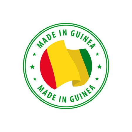 Made in Guinea stamp, sticker. Vector illustration.のイラスト素材