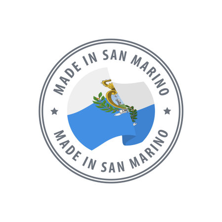 Made in San Marino stamp, sticker. Vector illustration.のイラスト素材