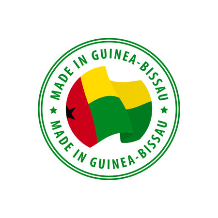 Made in Guinea-Bissau stamp, sticker. Vector illustration.のイラスト素材