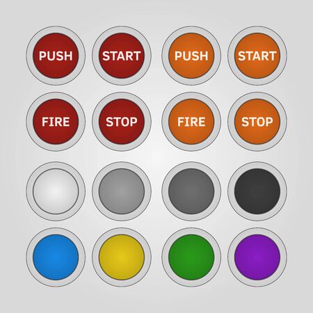 Set of colorful and blank round buttonsのイラスト素材