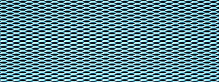 Metal grid with geometric pattern of rhombi, background. Steel blue abstract metallic modern...