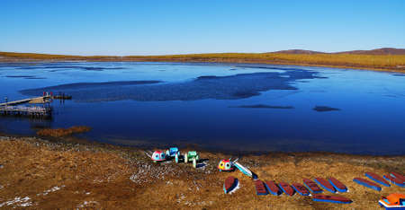 Moon Lake, the water is said to be as beautiful as the moonの写真素材