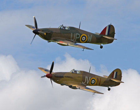 two Hawker Huriicanes in a rare formation