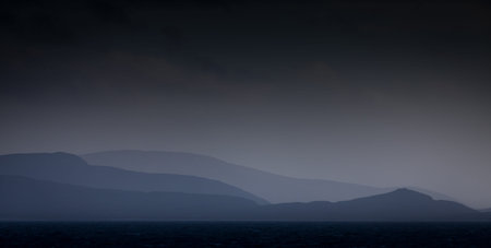 A view towards Eriskay with the weather rolling in. South Uist in the Outer Hebrides