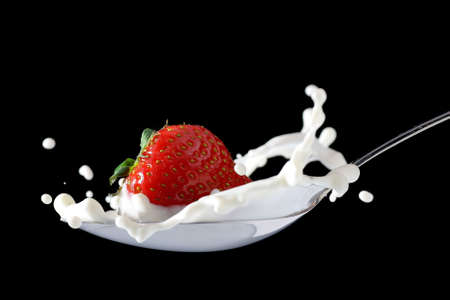 Strawberry splashの写真素材