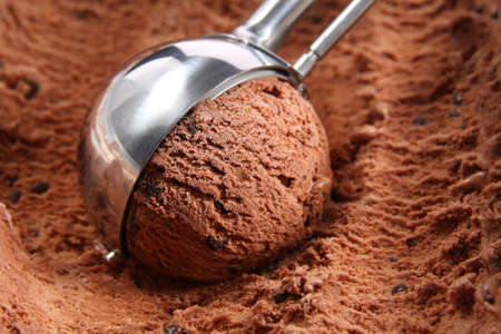 Chocolate ice cream scoopの写真素材