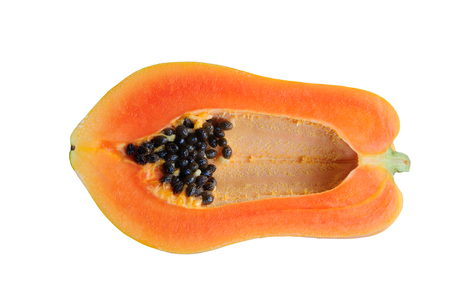 papaya in white backgroundの写真素材