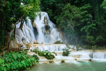 Kuang Si Waterfall, Luang prabang, Laosの写真素材