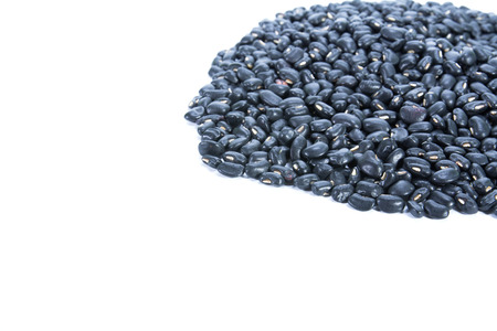 Black beans isolated on white backgroundの写真素材
