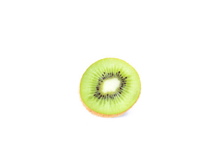 kiwi fruit isolated on white backgroundの写真素材