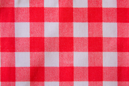 Red tablecloth background with vignette