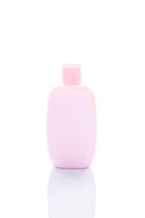 Blank lotion bottles isolated on white backgroundの写真素材