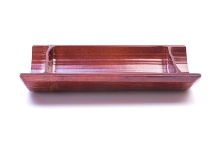 Japanese style plate Isolated on white backgroundの写真素材