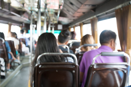 blur background,people in public transportation bus,abstract background