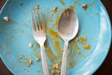 Empty plate after eatingの写真素材