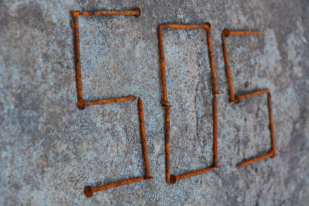 Message on the floorの写真素材