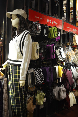 Clothing and accessories trade in Tokyo Japan.のeditorial素材