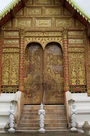 Thailand Chiang Mai Buddhist worship buildingの写真素材