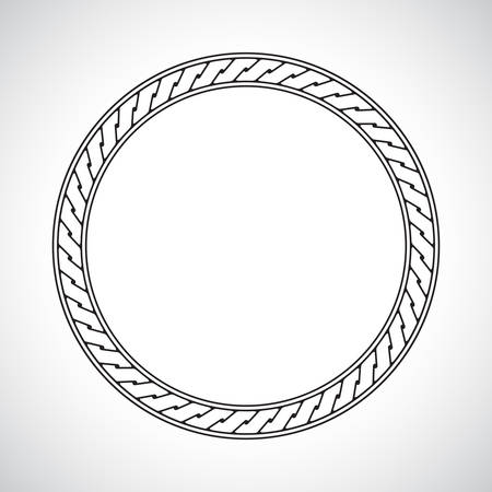Ornamental circular simple classical frame on white backgroundのイラスト素材
