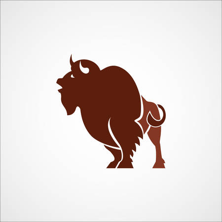 bison buffalo leader sign isolated vectorのイラスト素材