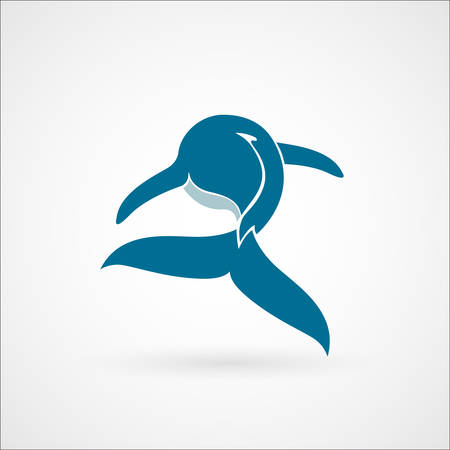 blue whale sign emblem isolated on white backgroundのイラスト素材