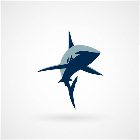 shark sign two colors vector illustration on white backgroundのイラスト素材