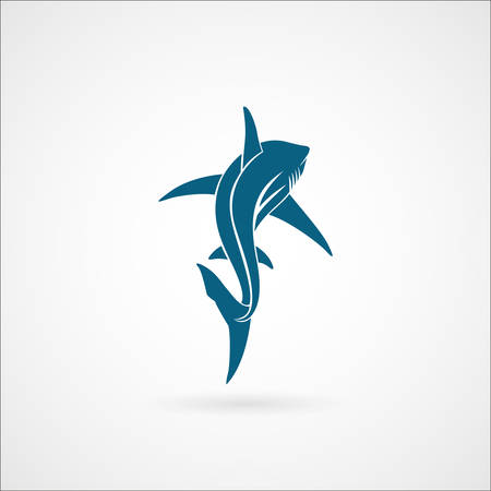 Shark sailing far away sign on white background vector illustrationのイラスト素材