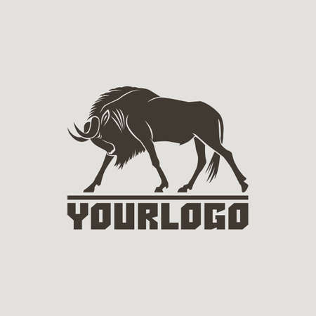 wildebeest logo sign vector illustration isolatedの写真素材