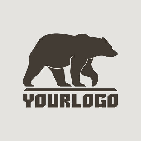 Bear profile sign vector pictogram illustration isolatedのイラスト素材