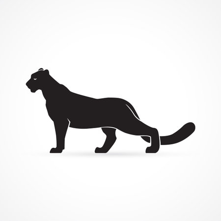 black panther emblem silhouette vector illustration on white backgroundのイラスト素材
