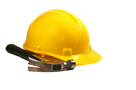 Hard Hat and Hammerの写真素材