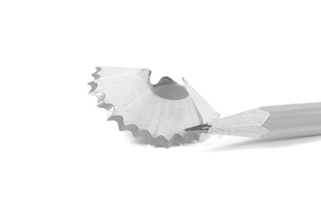 A black and white photo of a pencil isolated on Whiteの写真素材
