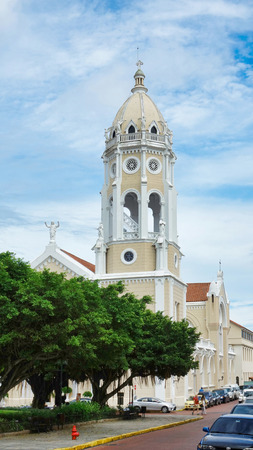PANAMA CITY-PANAMA- DEC 10, 2016: St Francis of Assisi is a historic church in the Old City site of San Felipe district Panama City, Panamaのeditorial素材