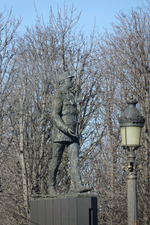 PARIS-FRANCE-FEB 25, 2019: Charles AndrÃ© Joseph Marie de Gaulle was a French army officer and statesman who led the French Resistance against Nazi Germany in World War II.のeditorial素材