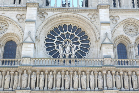PARIS-FRANCE-JAN 24, 2019: Notre-Dame de Paris , also known as Notre-Dame Cathedral or simply...
