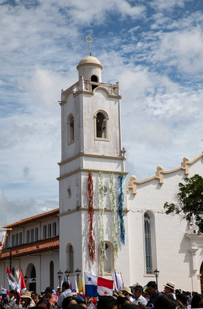 PENONOME-PANAMA-NOV 3,2019: The St. John Baptist Cathedral also called PenonomÃ© Cathedral is a religious building that is affiliated with the Catholic Church and is located in the city of PenonomÃ©のeditorial素材
