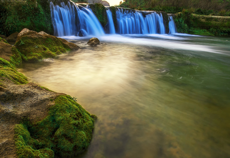 In the spring of Guangxi Luzhai Xiang Qiao national 4A karst geological park in Xiangshui scenic waterfall sceneryの写真素材