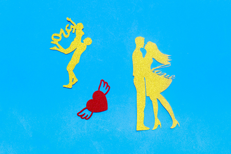 Valentine's day creative paper cuttingの写真素材